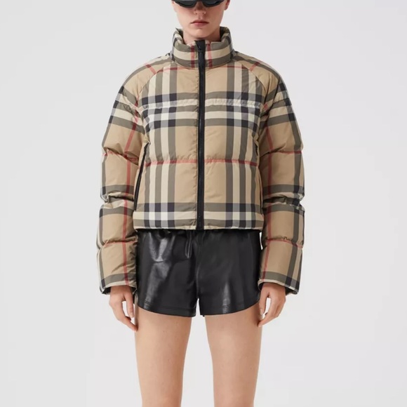 Burberry Check Cropped Puffer Jacket - Picture 3 of 5